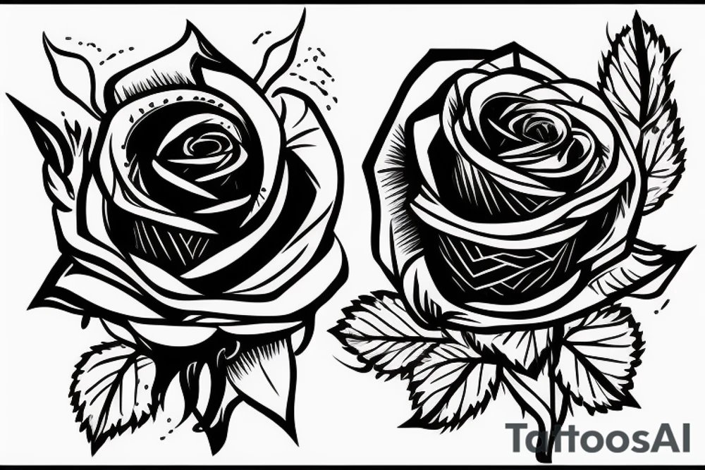 A rose stem shot at a king like an arrow. tattoo idea
