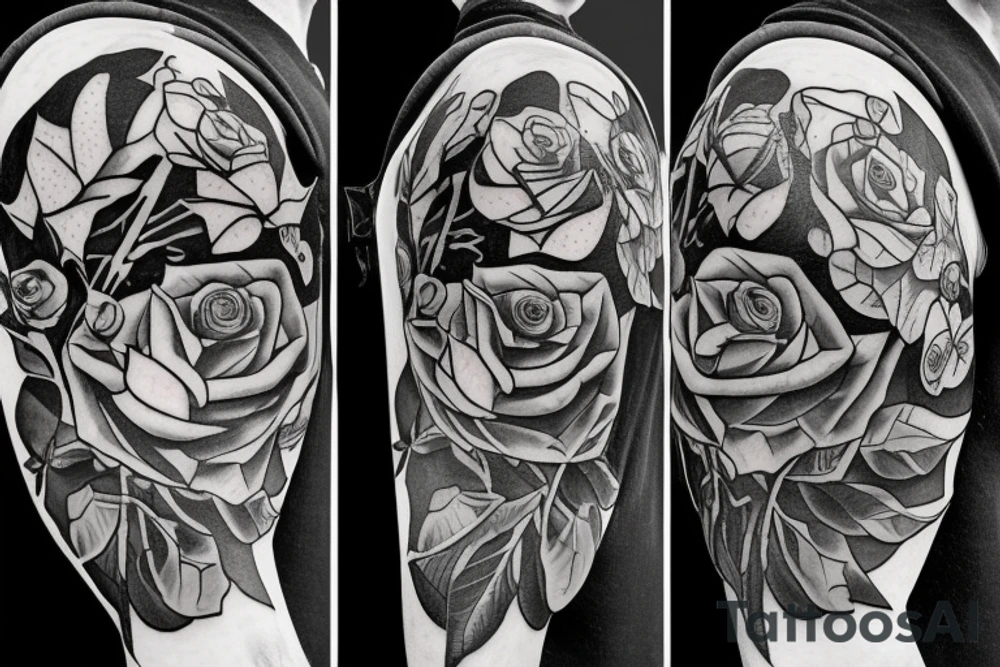 An archer pulling a rose from his quiver and taking aim at an absurd king. tattoo idea