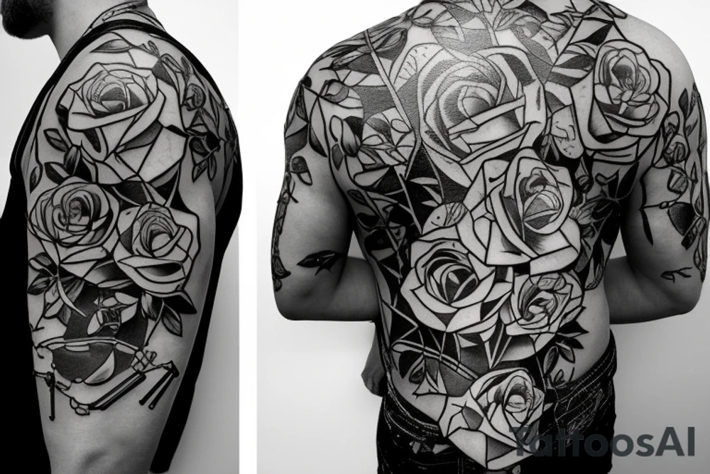 An archer with roses in his quiver taking aim at an absurd king. tattoo idea