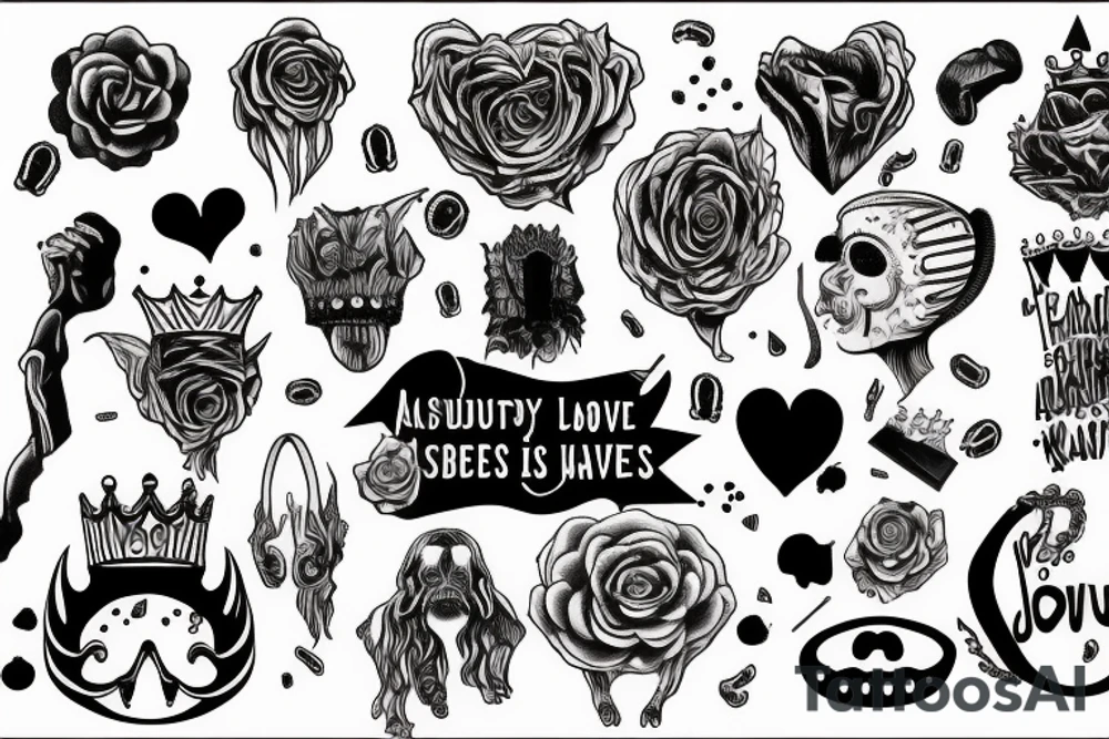 Absurdity is king, but love saves us from it. tattoo idea