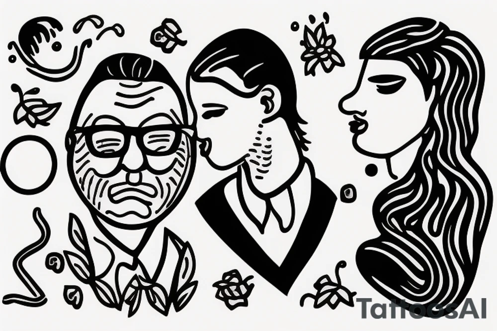 Existentialist dad with daughter tattoo idea