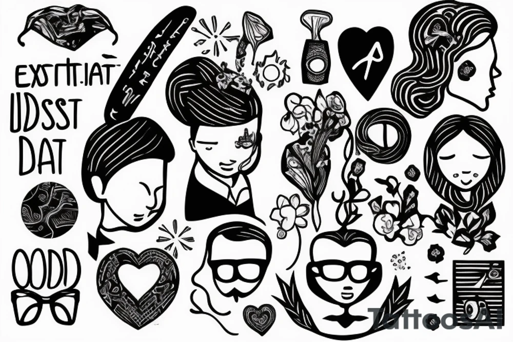 Existentialist dad with daughter tattoo idea