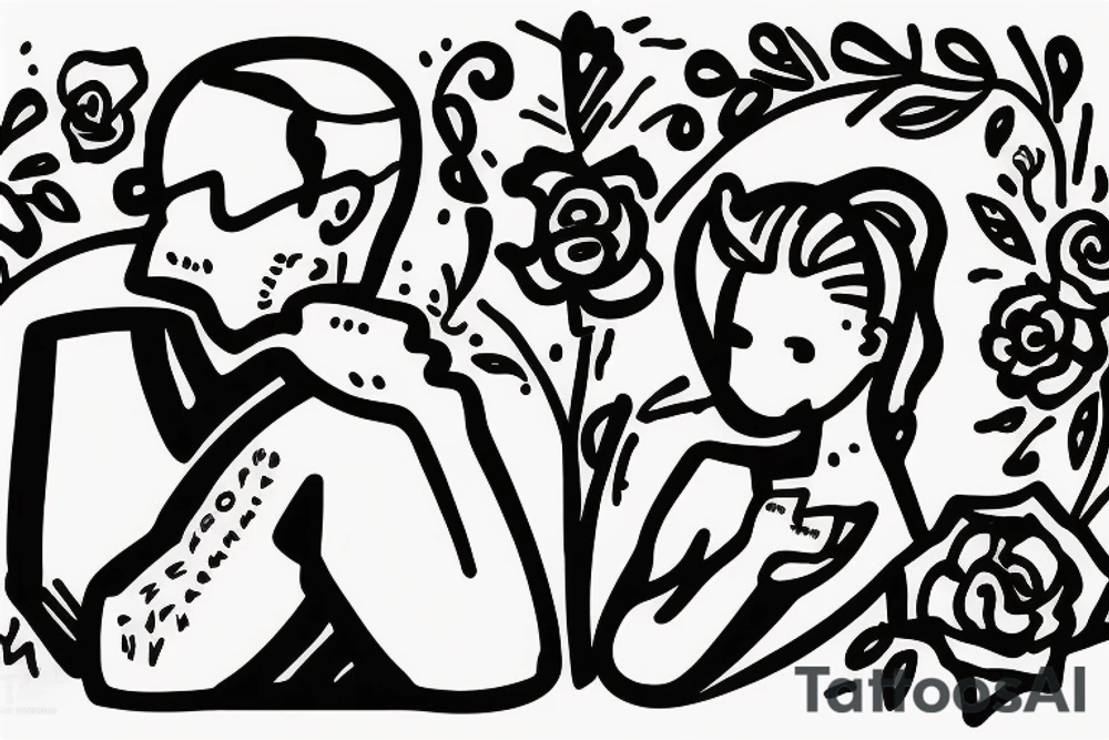 Existentialist dad with daughter tattoo idea