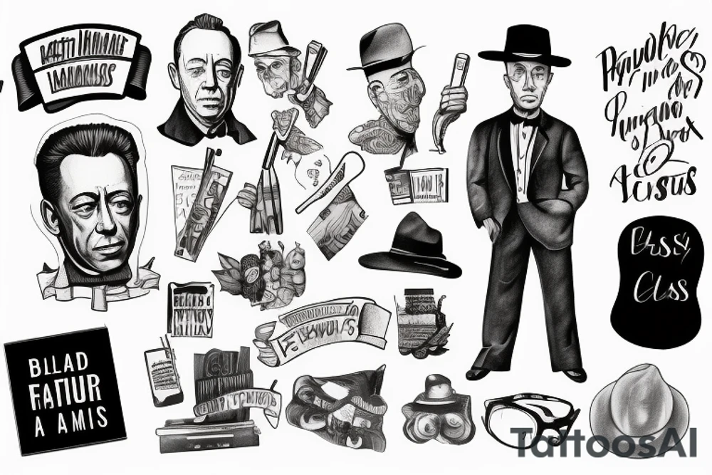 Father, husband, writer, absurdism, reading, Albert Camus, Sinatra tattoo idea