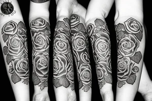 The number 1 in roses and vines tattoo idea