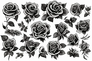 The number 1 in roses and vines tattoo idea