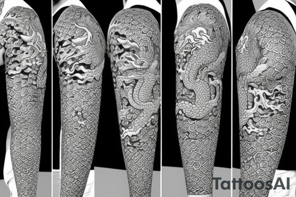 dragon on a white background tattoo idea