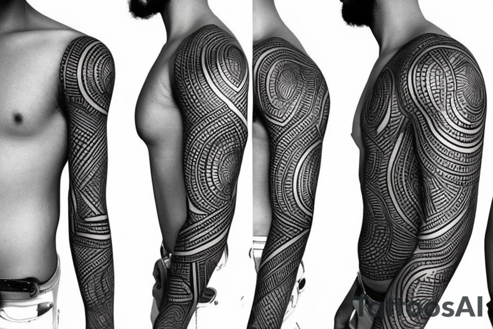 Half sleeve African tattoo idea