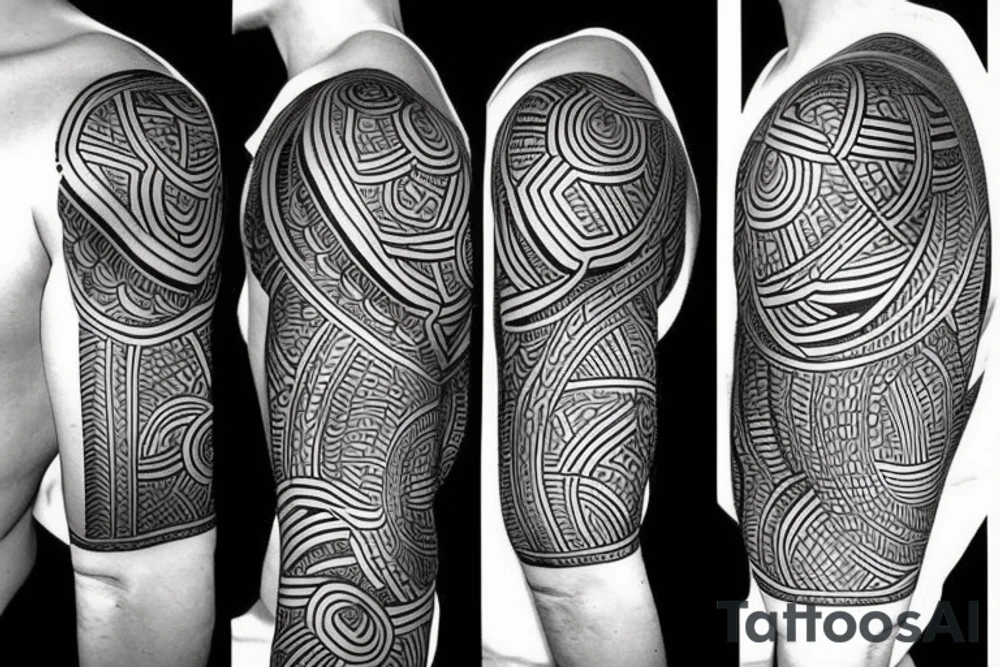 Half sleeve African tattoo idea