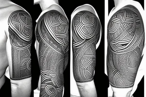 Half sleeve African tattoo idea