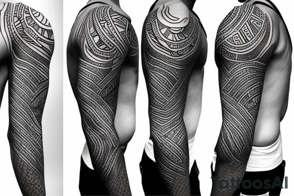 Half sleeve African tattoo idea