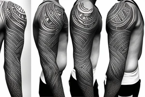 Half sleeve African tattoo idea