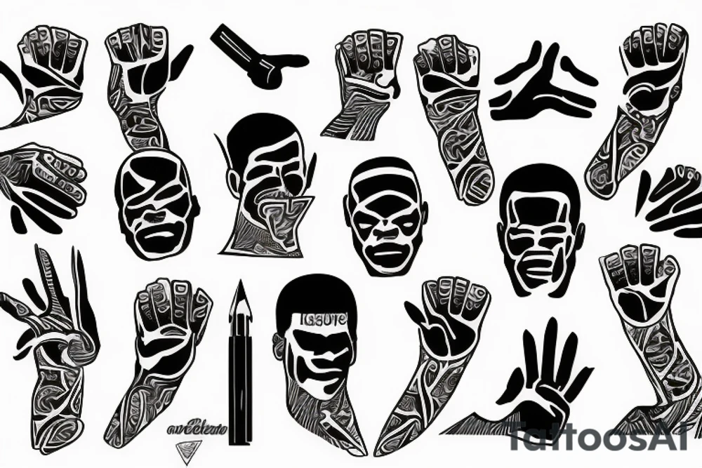 forearm black power tattoo idea
