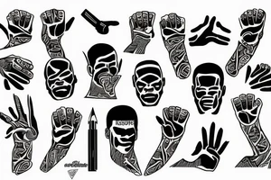 forearm black power tattoo idea