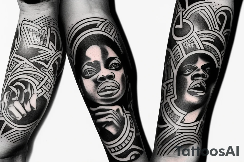 forearm black power tattoo idea