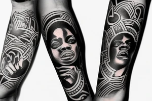 forearm black power tattoo idea