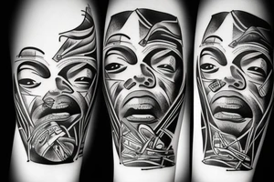 forearm black power tattoo idea