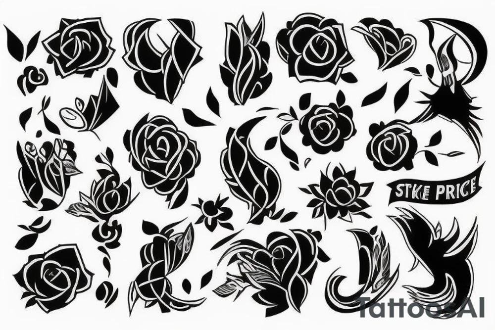 Black pride half sleeve tattoo idea