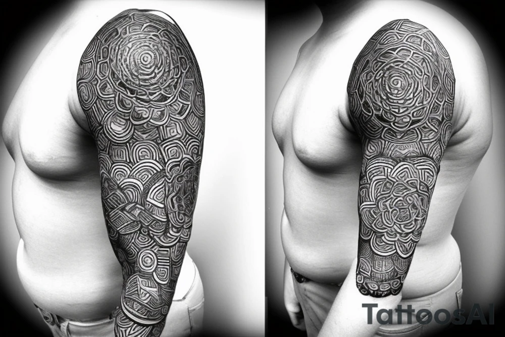 Black pride half sleeve tattoo idea