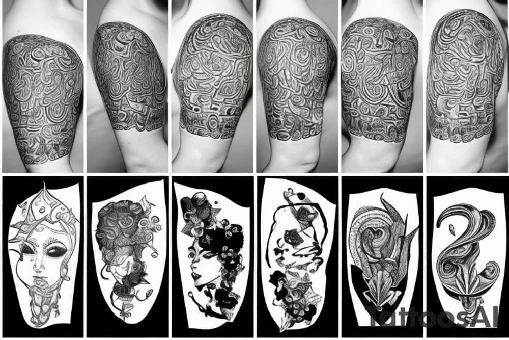 Black pride half sleeve tattoo idea