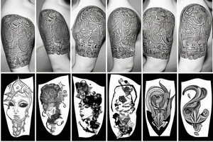 Black pride half sleeve tattoo idea