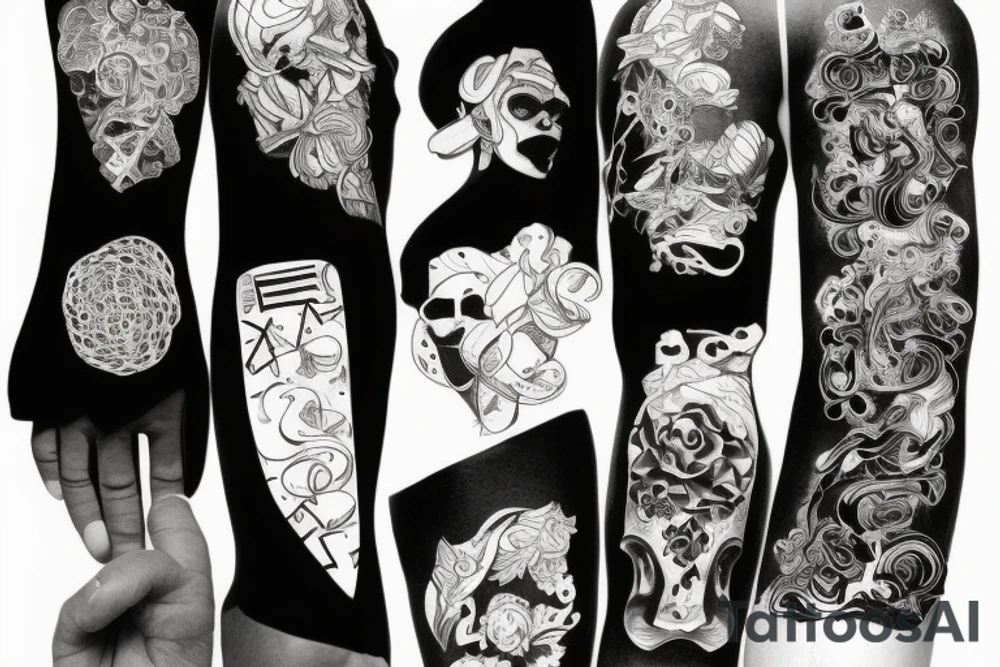 Black pride forearm sleeve tattoo idea