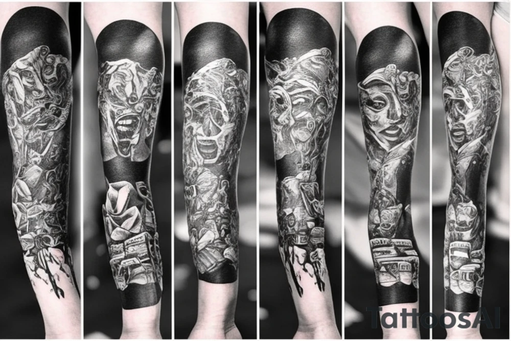 Black pride forearm sleeve tattoo idea