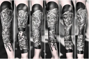 Black pride forearm sleeve tattoo idea