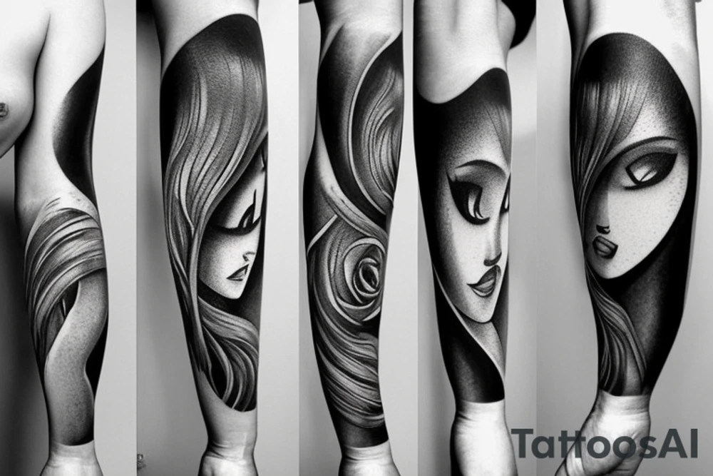 Black pride forearm sleeve tattoo idea