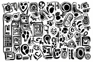 Footprint with a key lock in the center tattoo idea