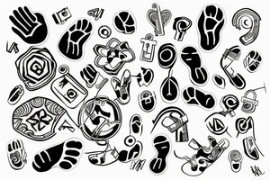 Footprint with a key lock in the center tattoo idea