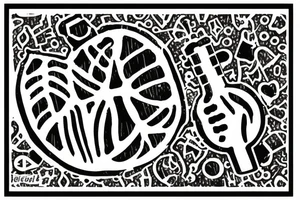 Snowy Footprint with a key lock in the center tattoo idea