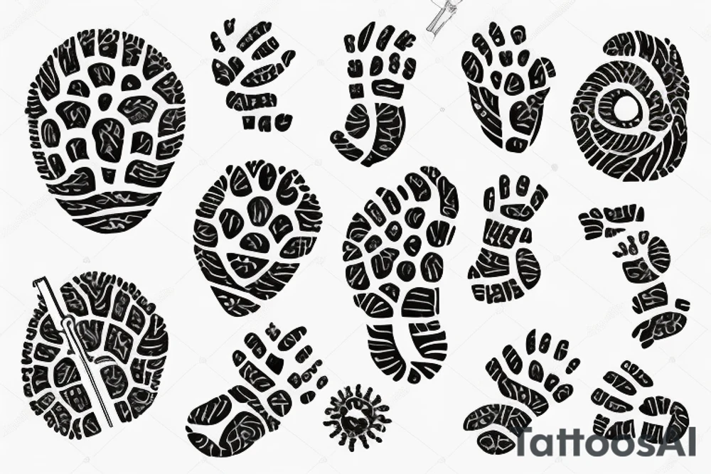 Snowy Footprint with a key lock in the center tattoo idea