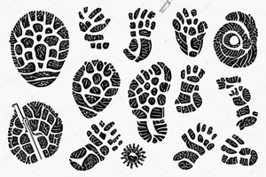 Snowy Footprint with a key lock in the center tattoo idea