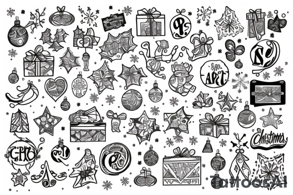 Christmas Gift box tattoo idea