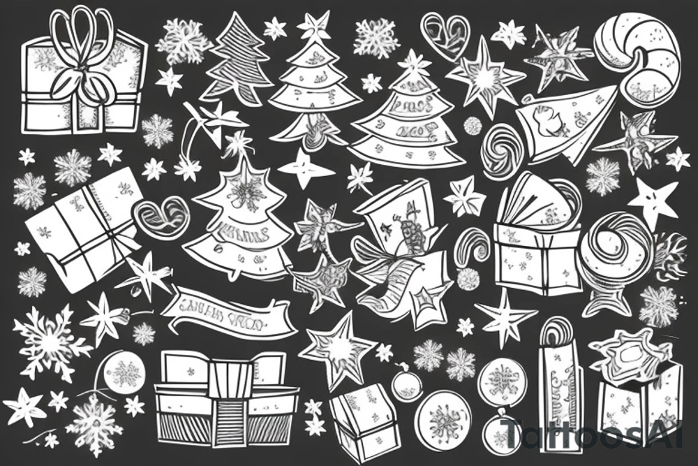 Christmas Gift box tattoo idea
