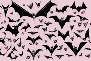 Feminine bat tattoo idea