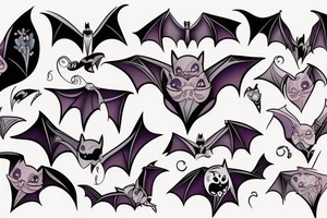 Feminine bat tattoo idea