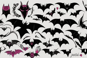 Feminine bat tattoo idea