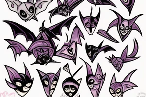 Feminine bat tattoo idea