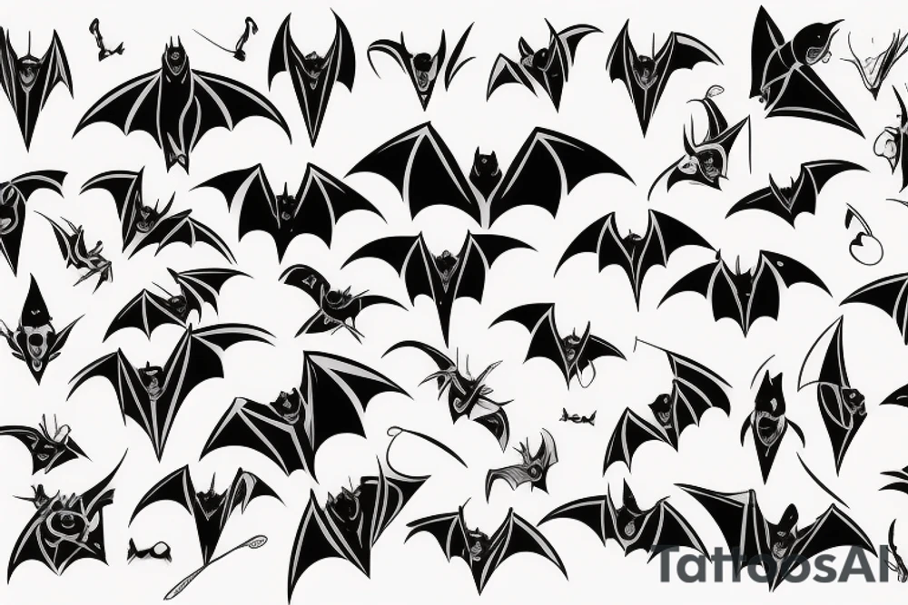 Feminine bat tattoo idea