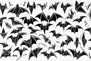 Feminine bat tattoo idea
