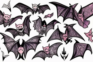 Feminine bat tattoo idea