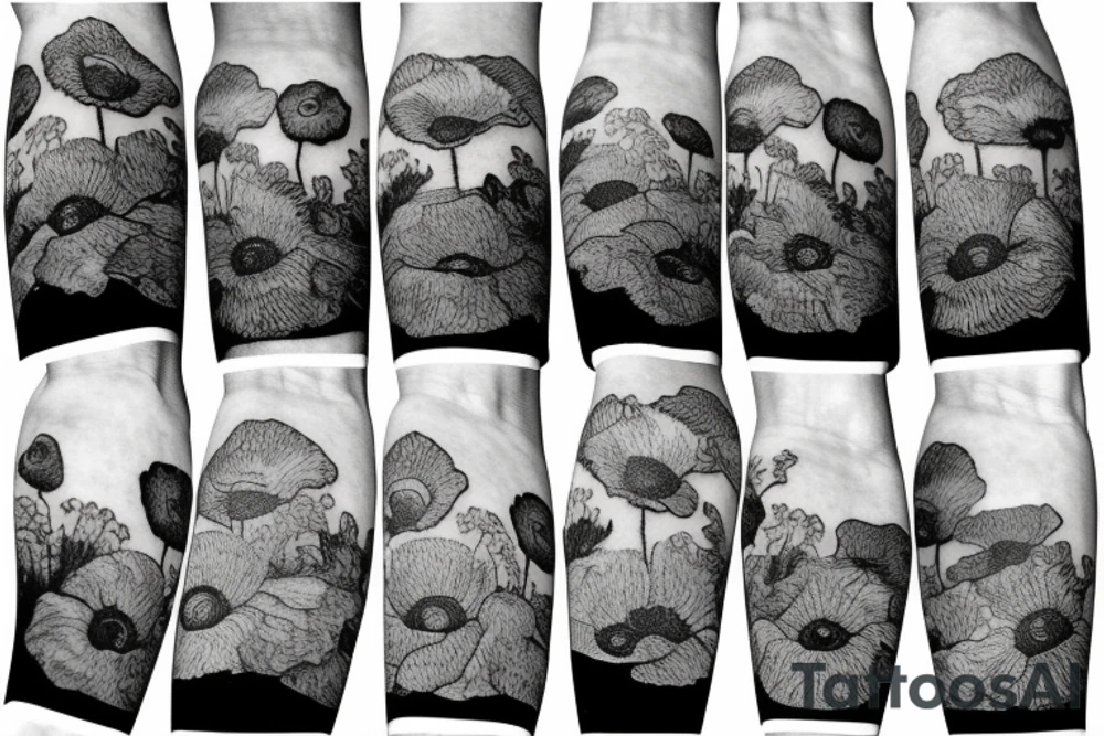 Forearm tattoo van gogh field of poppies. tattoo idea