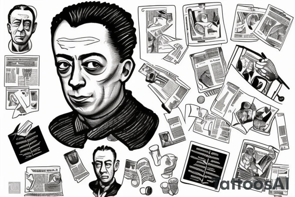 Albert Camus writing for the newspaper. tattoo idea