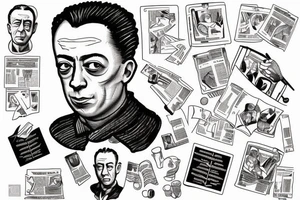 Albert Camus writing for the newspaper. tattoo idea