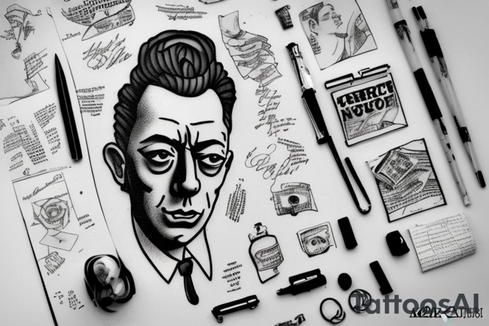 Albert Camus writing for the newspaper. tattoo idea