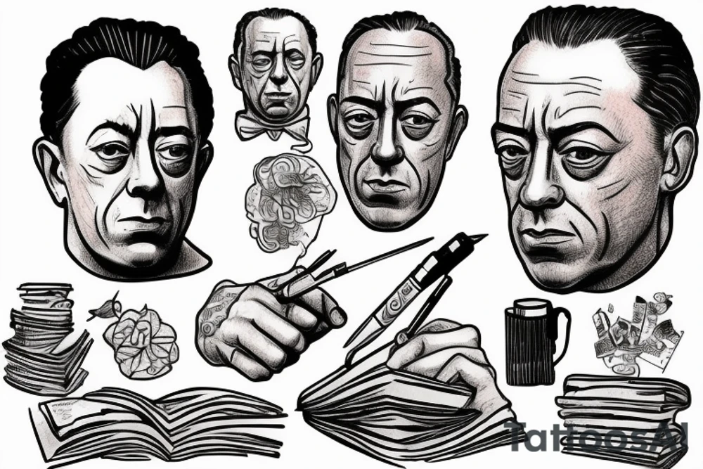 Albert Camus writing for the newspaper. tattoo idea