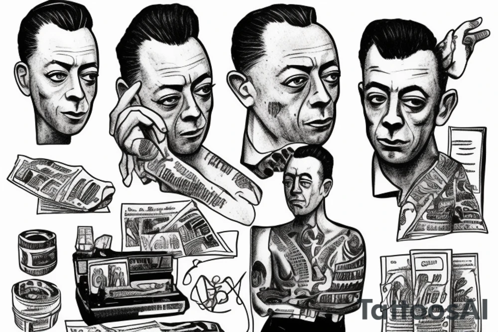 Albert Camus writing for the newspaper. tattoo idea