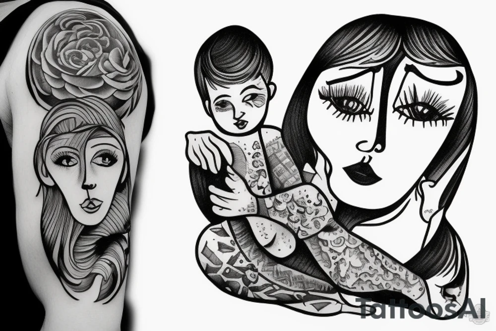 Father and daughter artwork. tattoo idea
